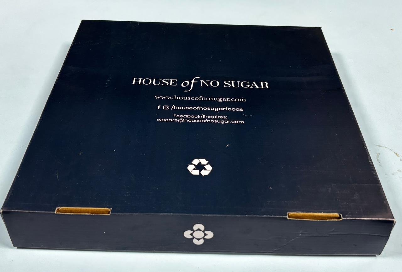 House of No Sugar flat corrugated mailer box